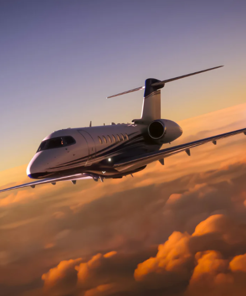 Small jet charter in Asia — private jet on apron ready for departure